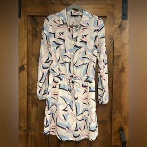 Le Tote Noir Long Sleeve Dress - Blue, Pink, White